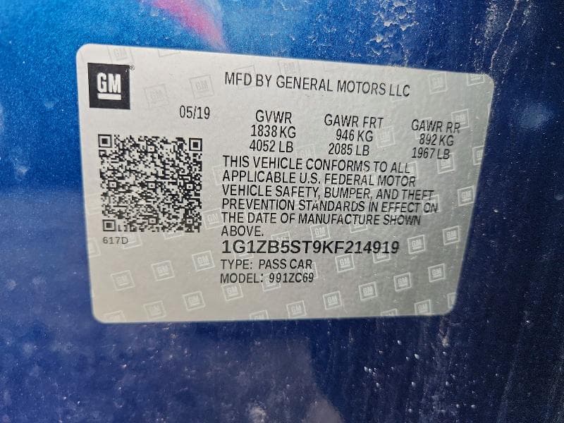2019 CHEVROLET MALIBU LS 12