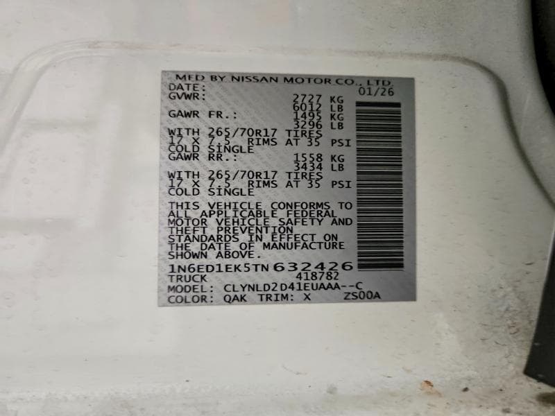 2026 NISSAN FRONTIER PRO-4X 12