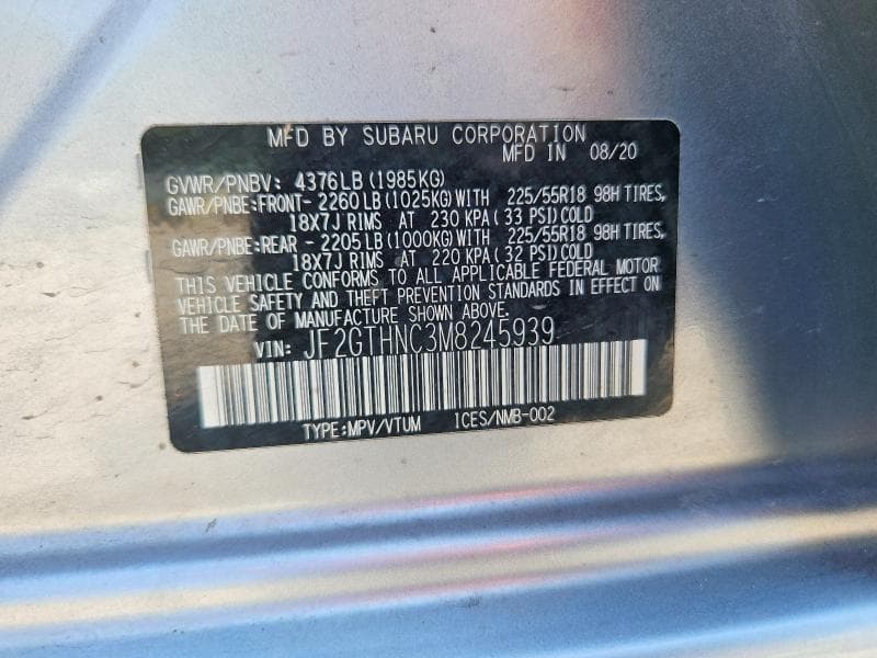 2021 SUBARU CROSSTREK LIMITED 13