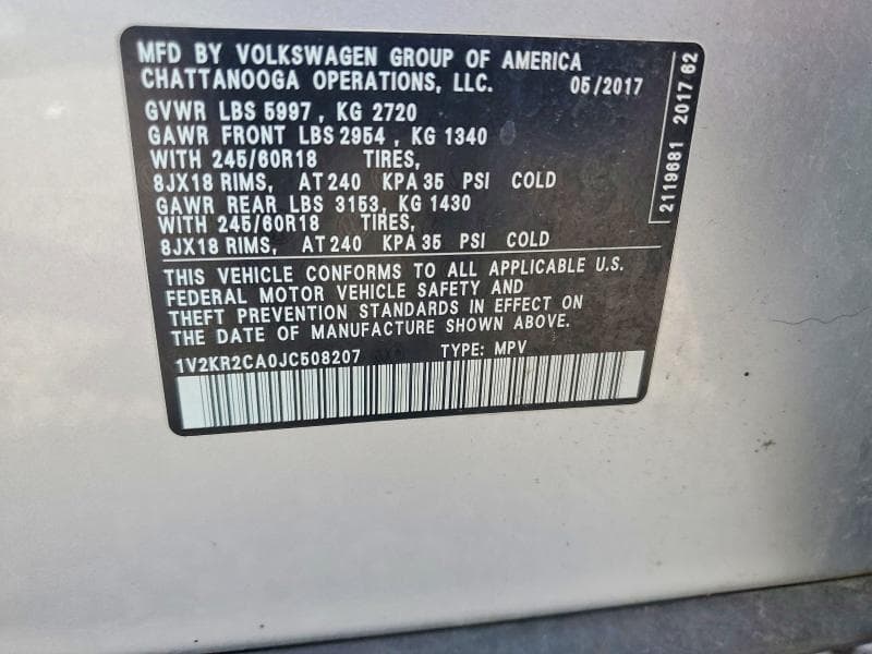 2018 VOLKSWAGEN ATLAS SE 13