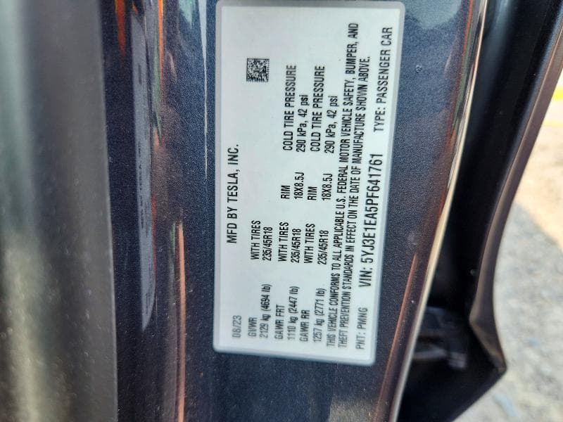 2023 TESLA MODEL 3 12
