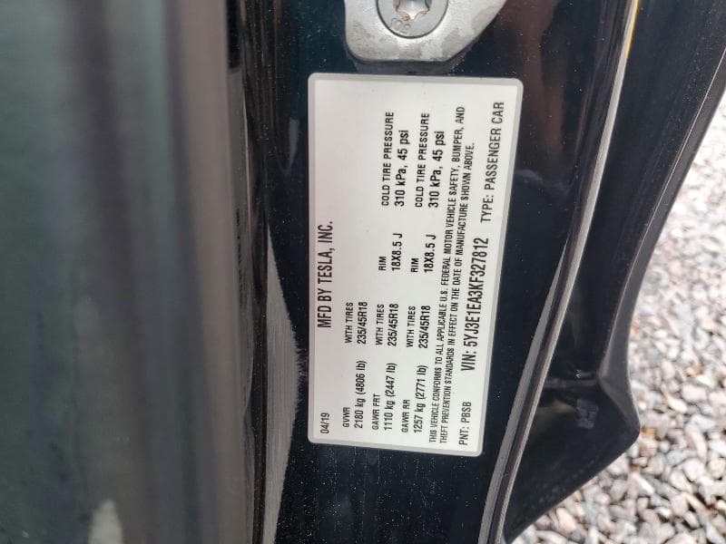 2019 TESLA MODEL 3 12