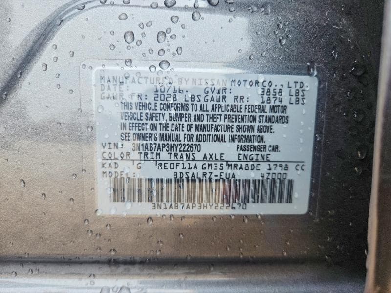 2017 NISSAN SENTRA SR 12