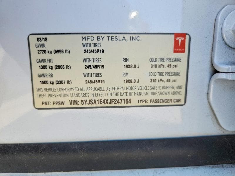 2018 TESLA MODEL S 13
