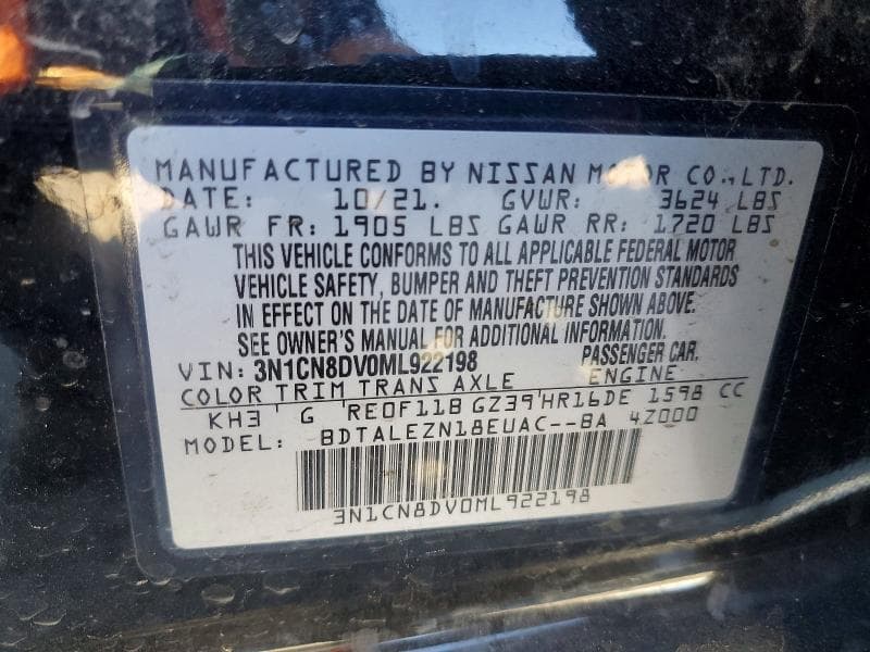 2021 NISSAN VERSA S 13