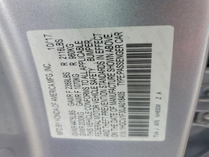 2018 HONDA ACCORD SPORT 12