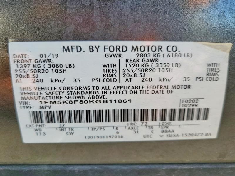 2019 FORD EXPLORER LIMITED 13