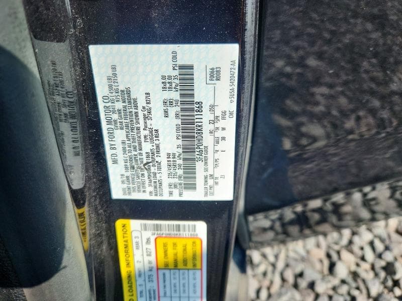 2019 FORD FUSION SE 12