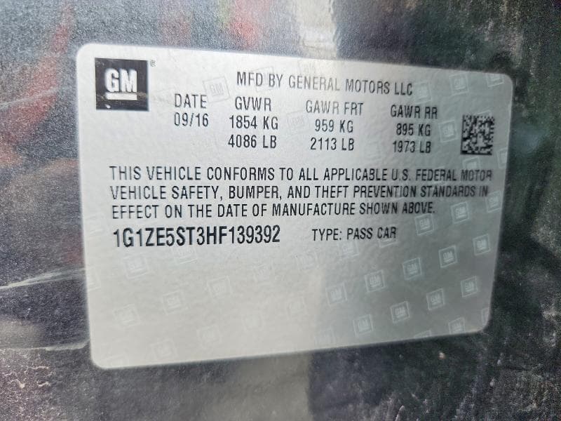 2017 CHEVROLET MALIBU LT 12