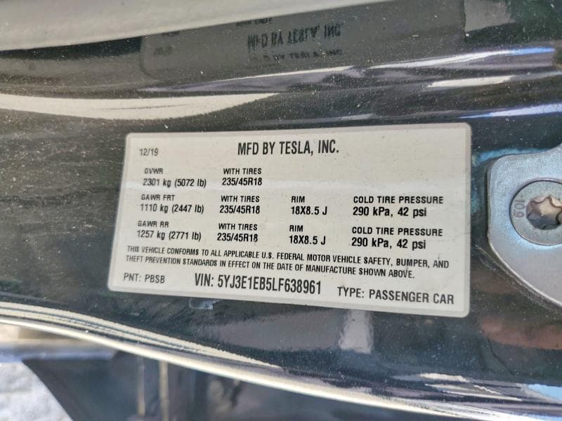 2020 TESLA MODEL 3 12