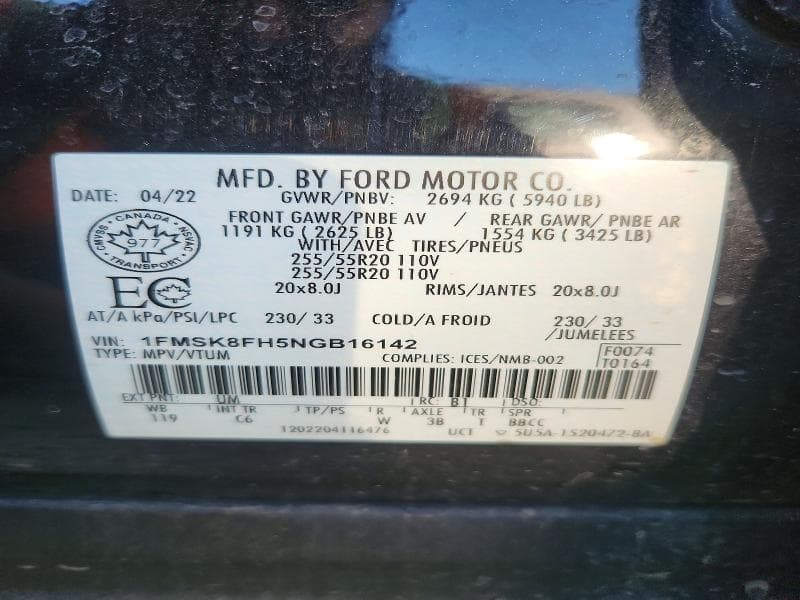 2022 FORD EXPLORER LIMITED 14