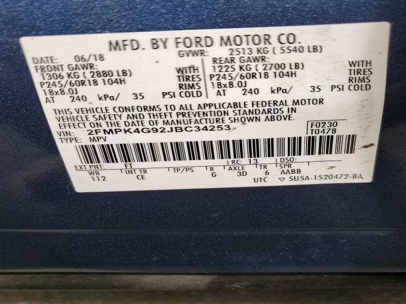 2018 FORD EDGE SE 13