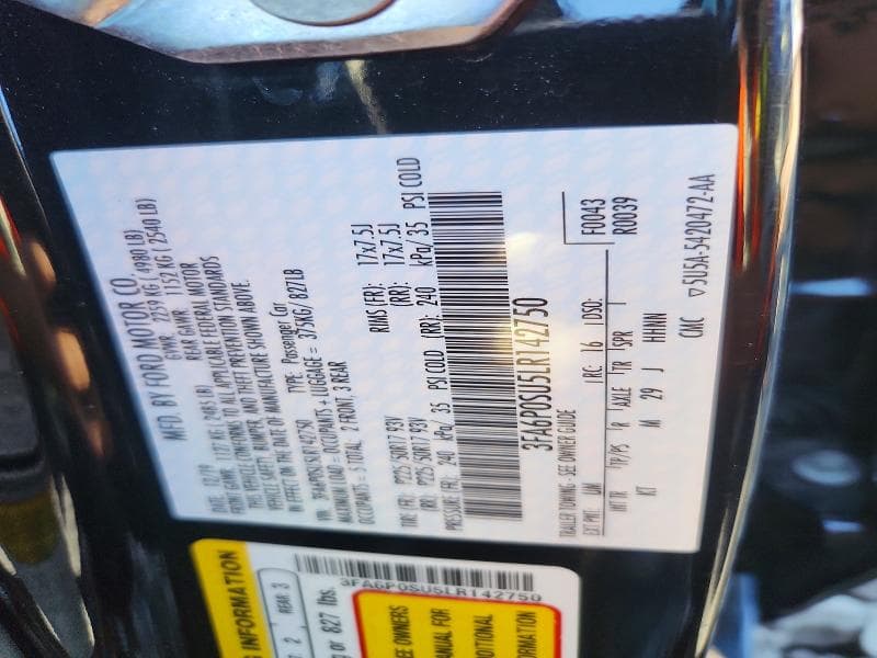 2020 FORD FUSION TITANIUM 12