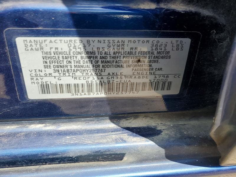 2017 NISSAN SENTRA S 12