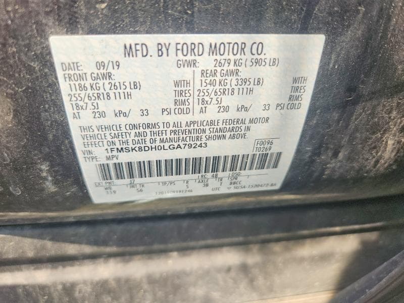 2020 FORD EXPLORER XLT 12