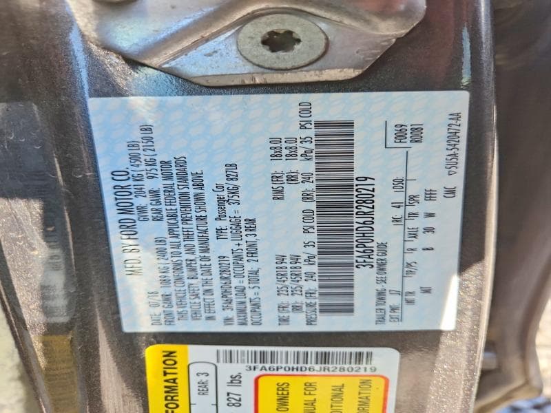 2018 FORD FUSION SE 12
