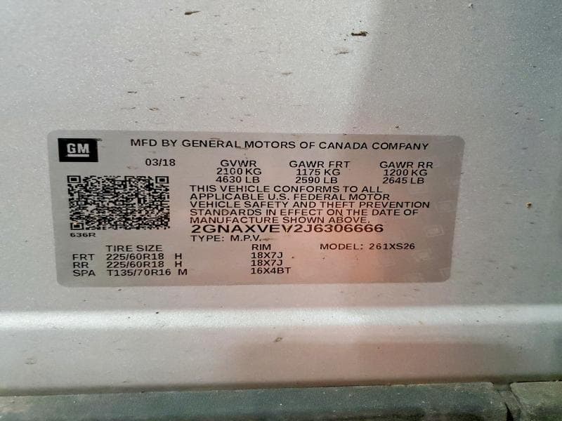 2018 CHEVROLET EQUINOX PREMIER 13