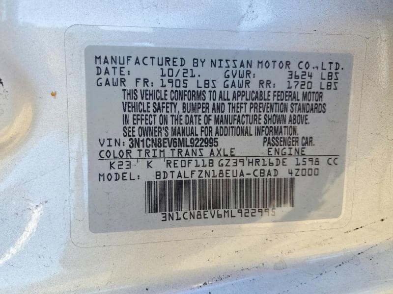 2021 NISSAN VERSA SV 12