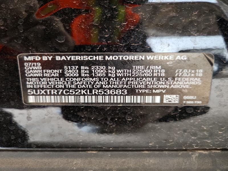 2019 BMW X3 SDRIVE30I 12