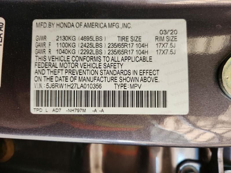 2020 HONDA CR-V LX 14
