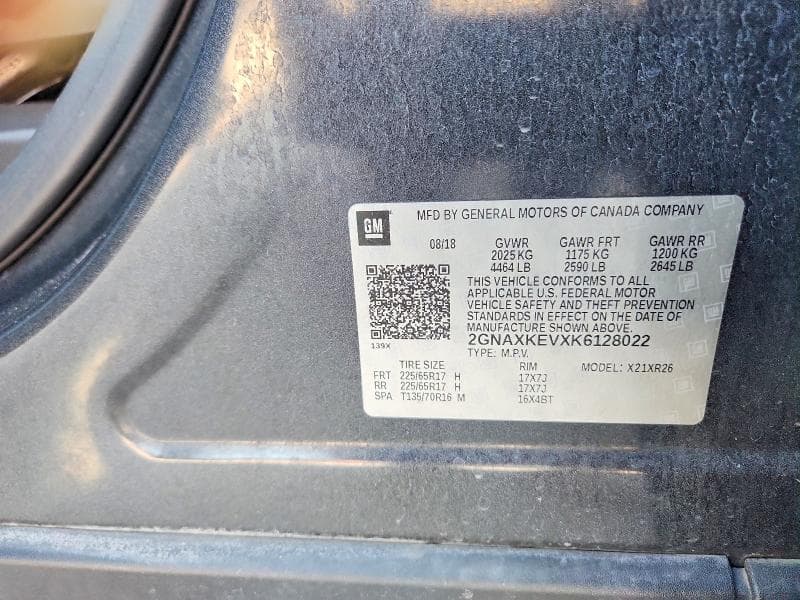 2019 CHEVROLET EQUINOX LT 14
