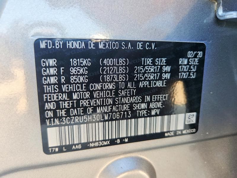 2020 HONDA HR-V LX 13