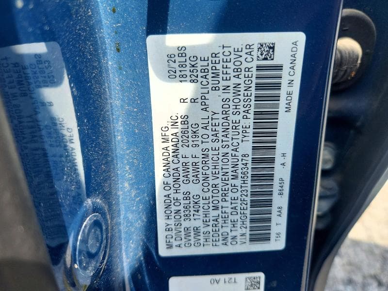 2026 HONDA CIVIC LX 12