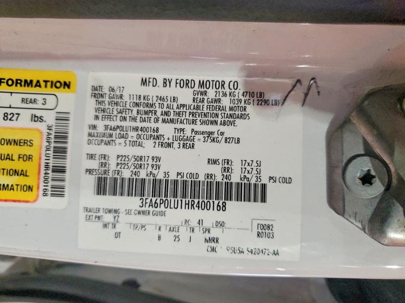 2017 FORD FUSION SE HYBRID 12
