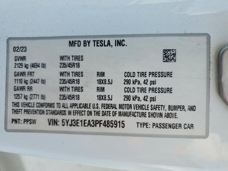 2023 TESLA MODEL 3 13