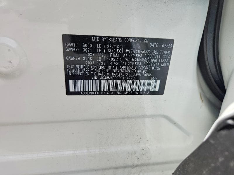 2025 SUBARU ASCENT ONYX EDITION 13
