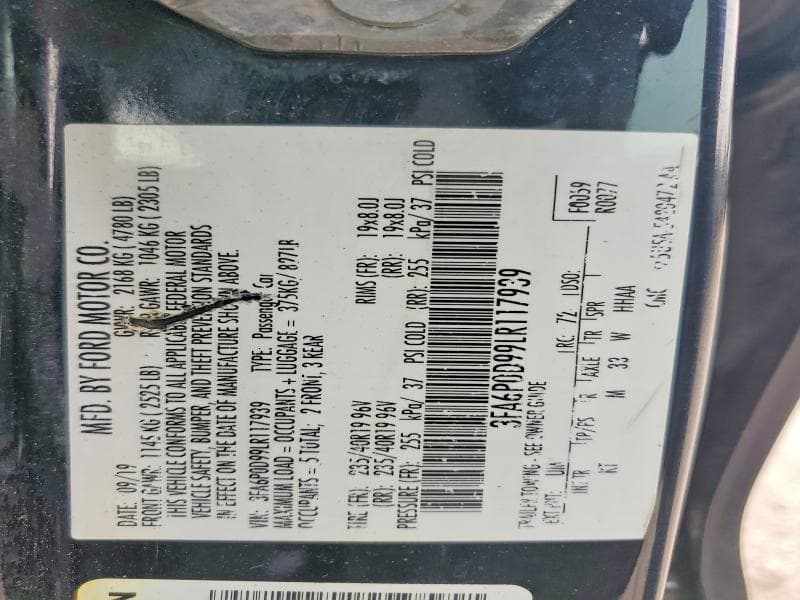 2020 FORD FUSION TITANIUM 12