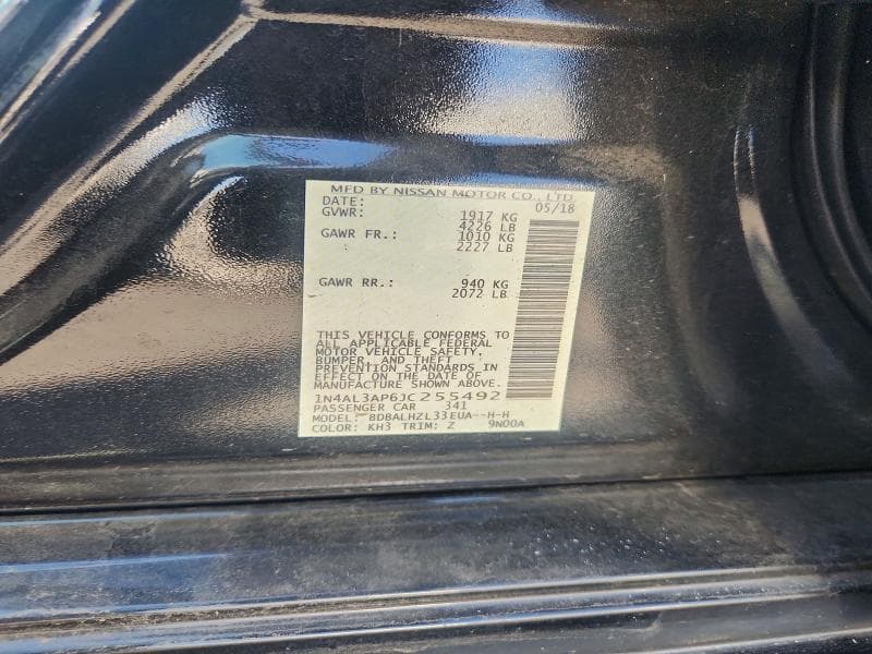 2018 NISSAN ALTIMA 2.5 SR 12