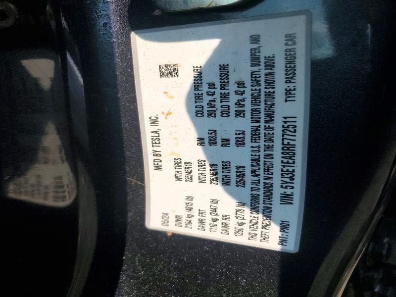 2024 TESLA MODEL 3 12