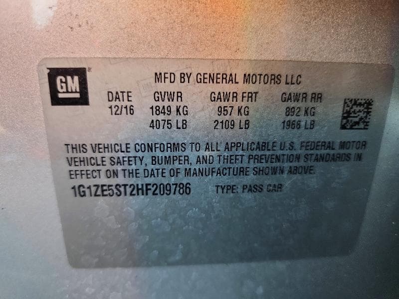 2017 CHEVROLET MALIBU LT 12