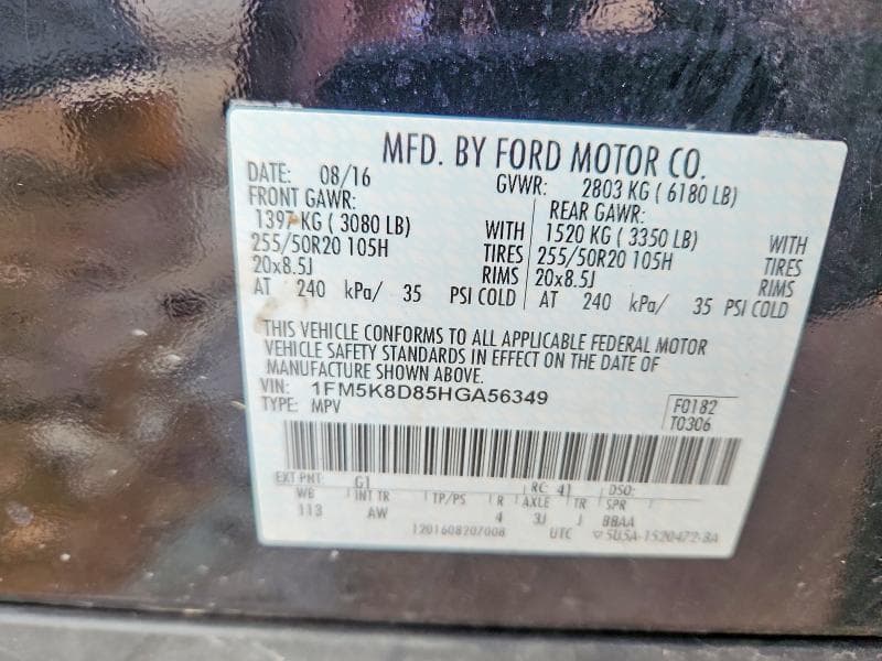 2017 FORD EXPLORER XLT 14