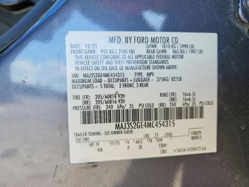 2021 FORD ECOSPORT SE 13