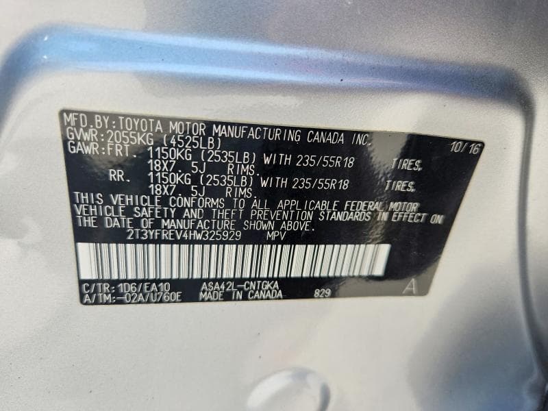 2017 TOYOTA RAV4 LIMITED 12