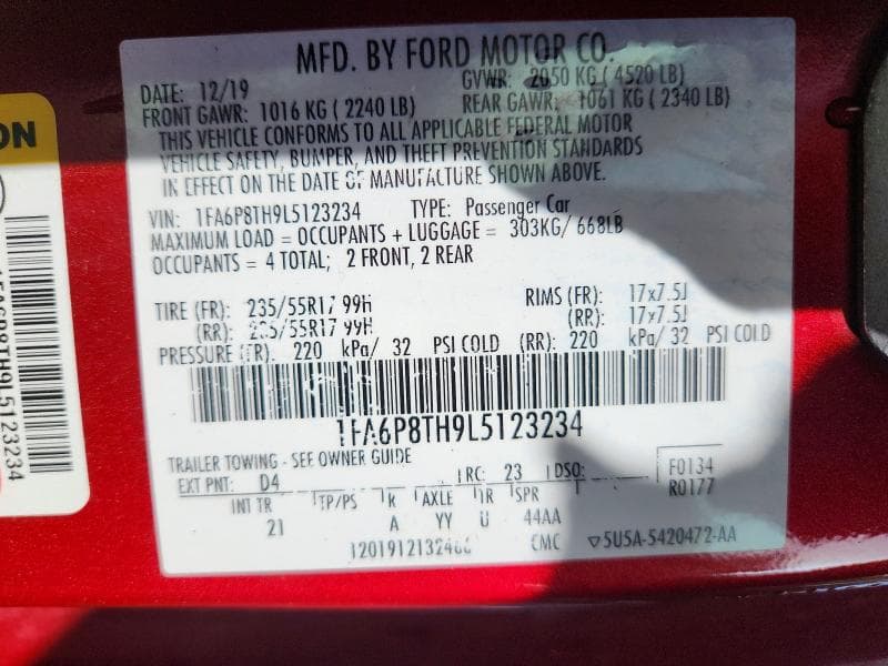 2020 FORD MUSTANG 12