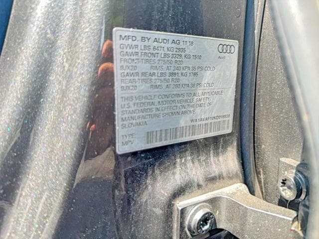 2019 AUDI Q8 PREMIUM 10
