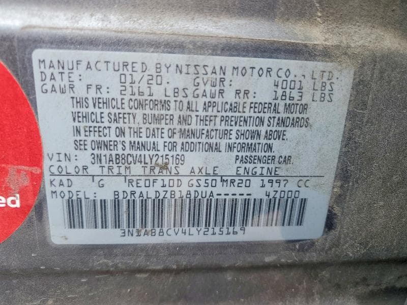 2020 NISSAN SENTRA SV 12