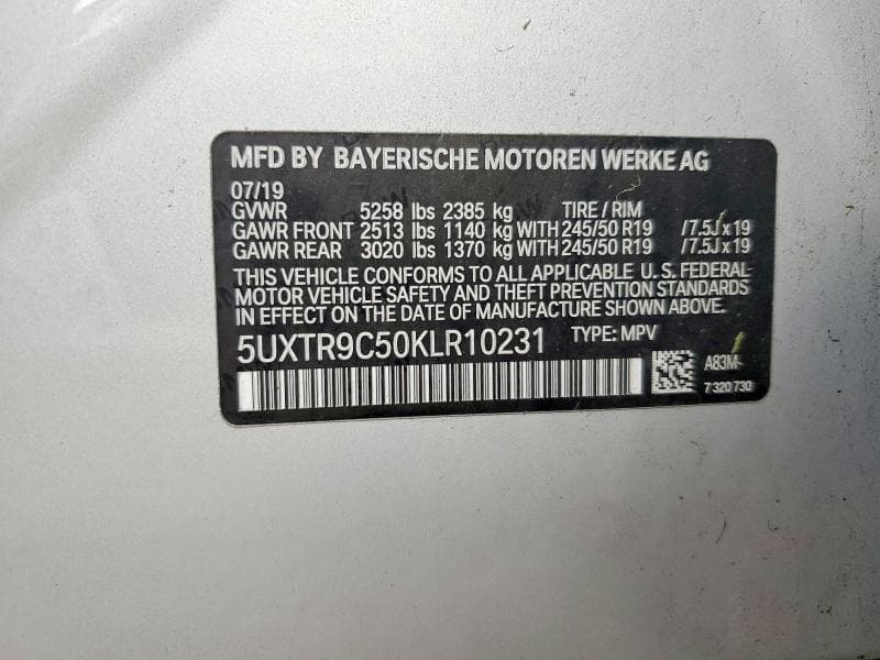 2019 BMW X3 XDRIVE30I 13