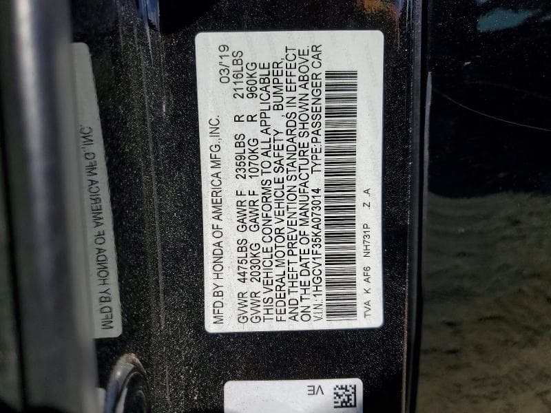 2019 HONDA ACCORD SPORT 12