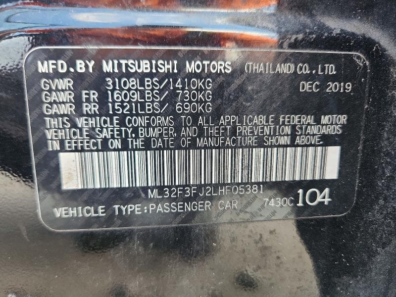 2020 MITSUBISHI MIRAGE G4 ES 12