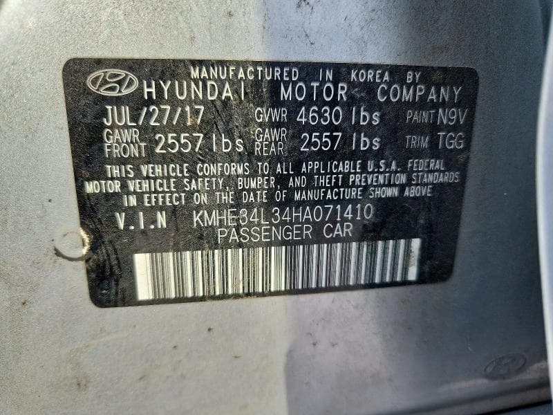 2017 HYUNDAI SONATA HYBRID LIMITED 12