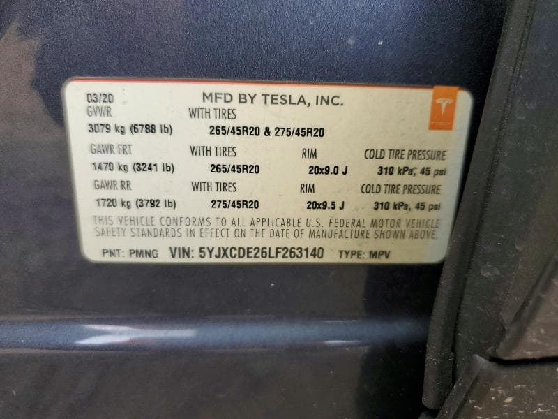 2020 TESLA MODEL X 12