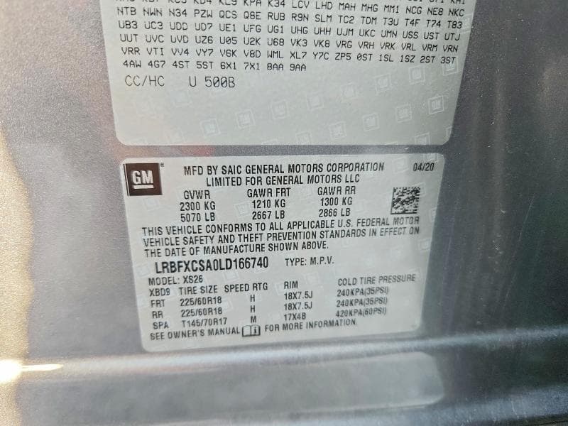 2020 BUICK ENVISION ESSENCE 12