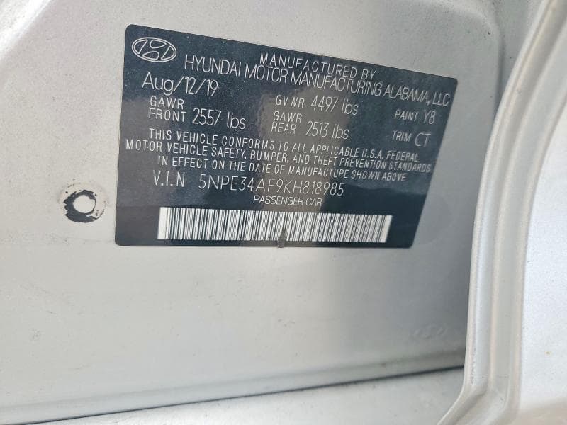 2019 HYUNDAI SONATA SPORT 12