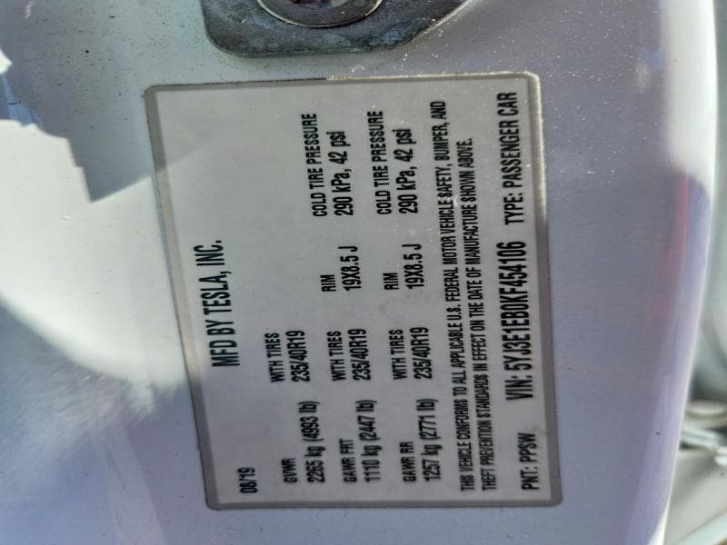 2019 TESLA MODEL 3 12