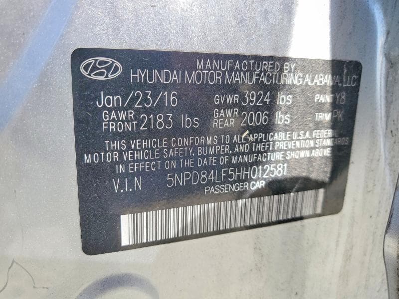 2017 HYUNDAI ELANTRA SE 12