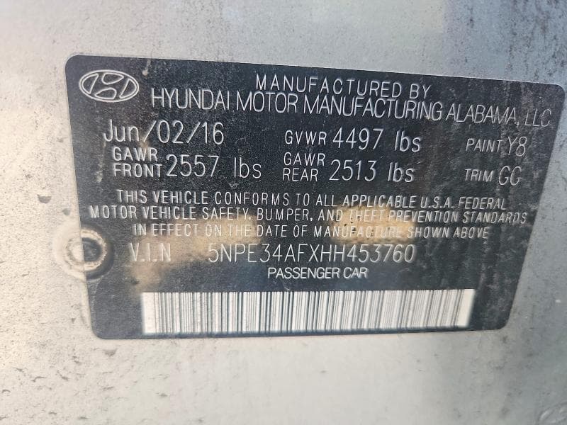 2017 HYUNDAI SONATA SPORT 13